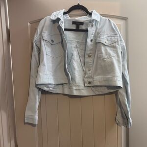 Forever 21 Light Blue Cropped Denim Jacket
